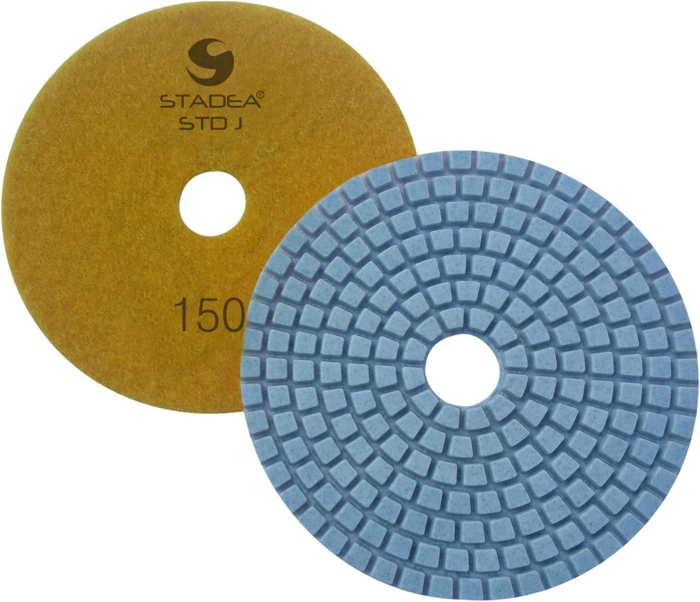 Stadea PPW137D Diamond Sanding Pads 4 Inch - For Concrete Terrazzo Marble Stone Granite Countertop Floor Wet Polishing, Grit 100 - Pack of 5