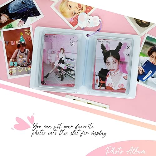 Miniatura 2 de Carpeta para tarjetas fotográficas de 3 pulgadas, álbum Kpop Kpop, soporte para tarjetas fotográficas, mini álbum de fotos Kpop con colgante para
