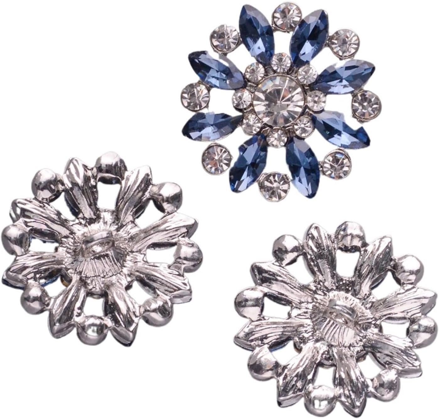 Knöpfe annähen, 8 Stück Blumen Ausgehöhlte Strass-Metallknöpfe