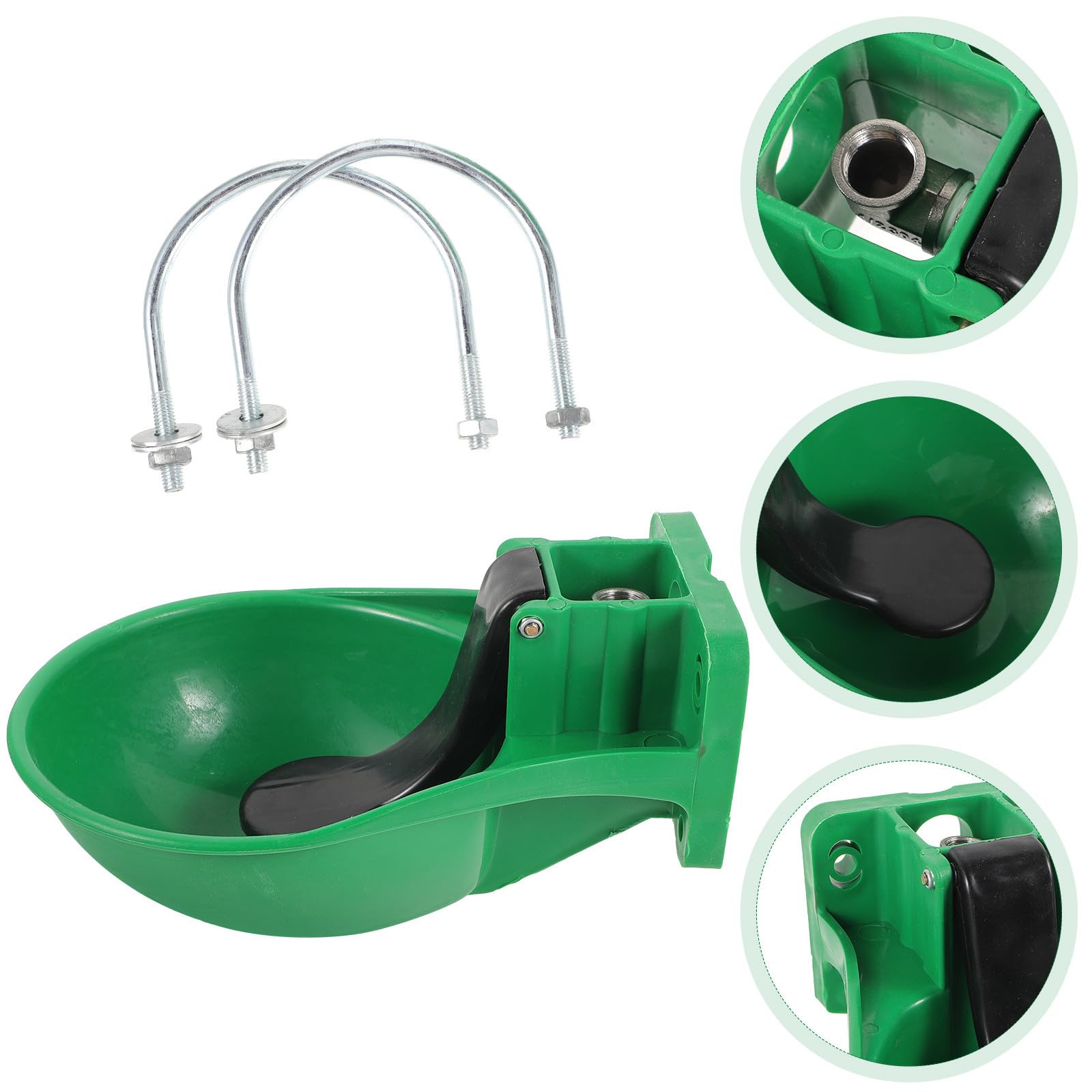 Automatische Pferdetränke Großer Wassernapf aus Kunststoff mit Zubehör Viehtränke für Nutztiere und Rinder Automatischer Wasserspender für Stall und Weide