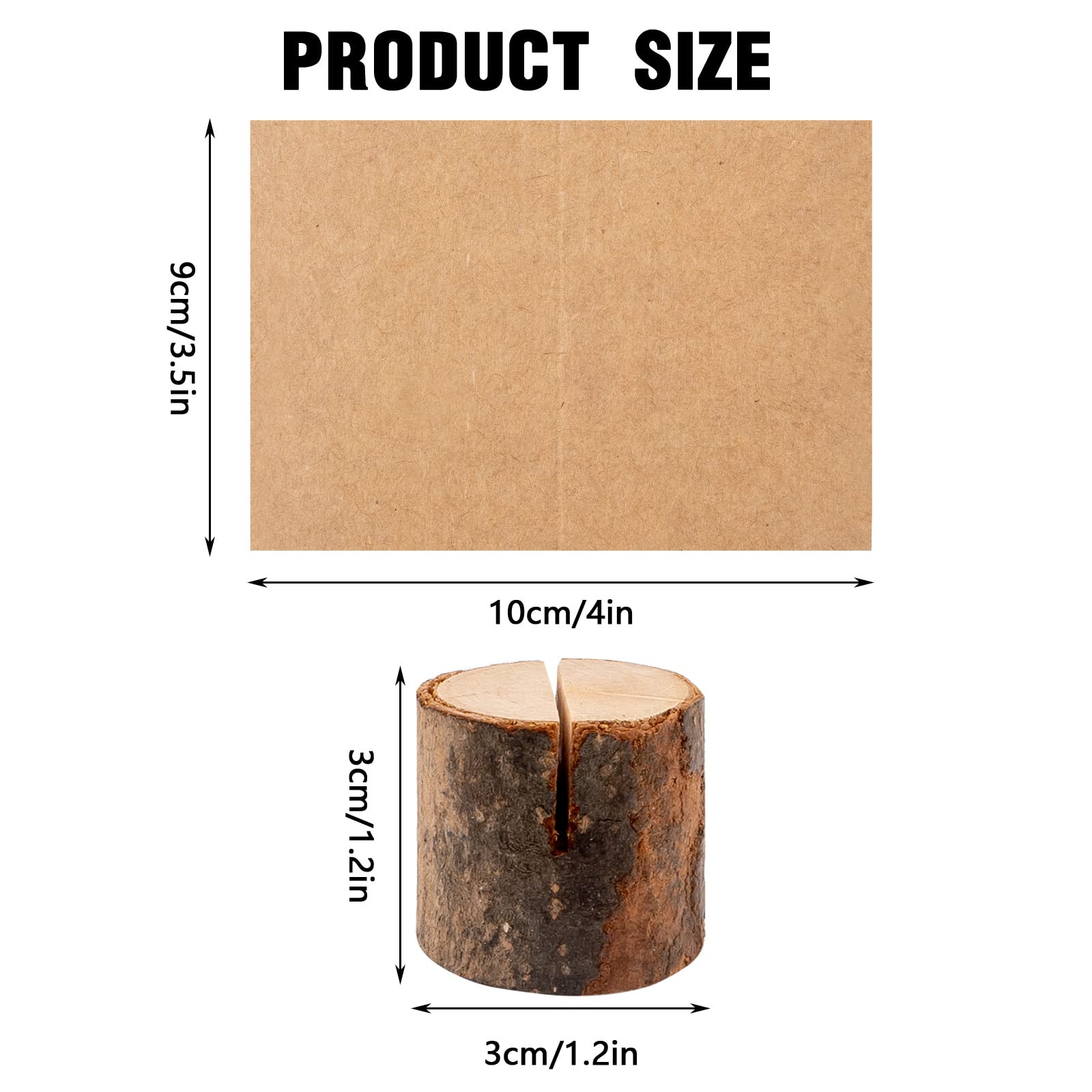 40 Pièces Porte-Cartes En Bois - Supports Table Mariage Et Décoration Avec Papiers Kraft