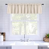Vista 15 de MIULEE Cenefa de ventana opaca de primavera para dormitorio, cocina, baño, sala de estar, oscurecimiento de bolsillo para barra, cenefa de cortina