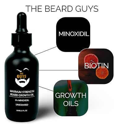 5 % d'huile de croissance de barbe Minoxidil, 2 onces