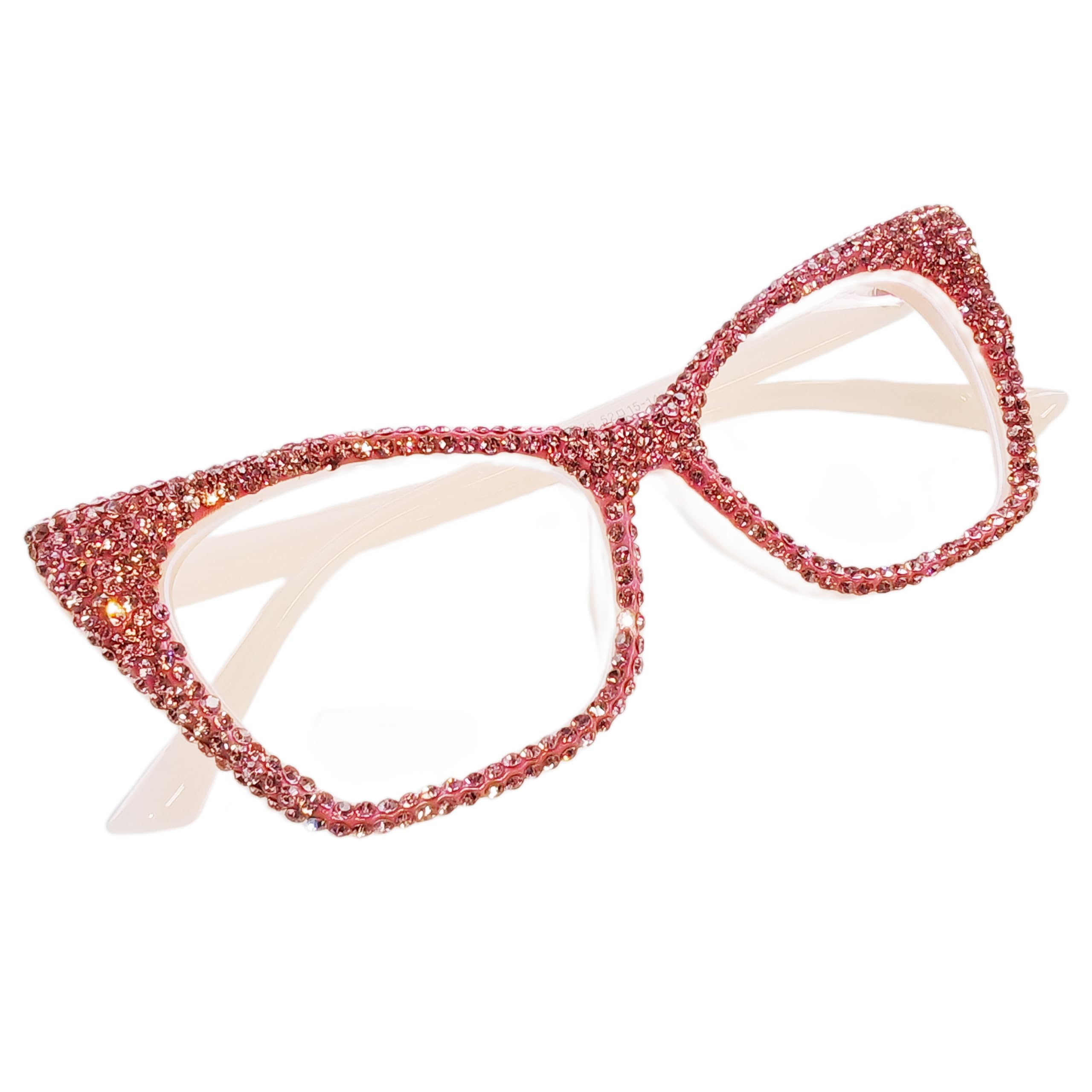 ICARA Rhinestone Cat Eye Reading Glasses Womens Cute Computer Blue Light Blocking Rhinestone Readers Glasses