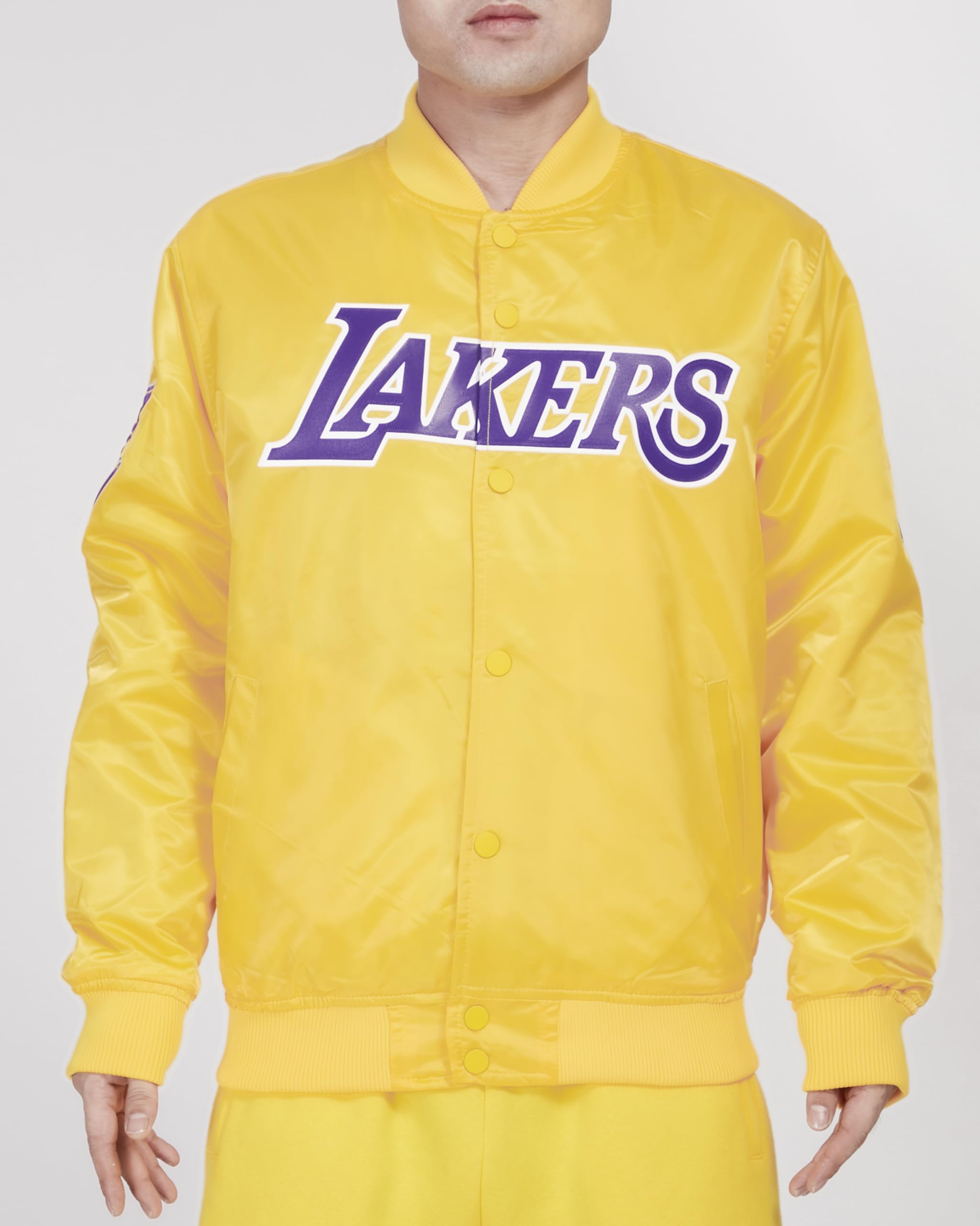Pro Standard Men's NBA Classic Satin Jacket, Yellow, XL