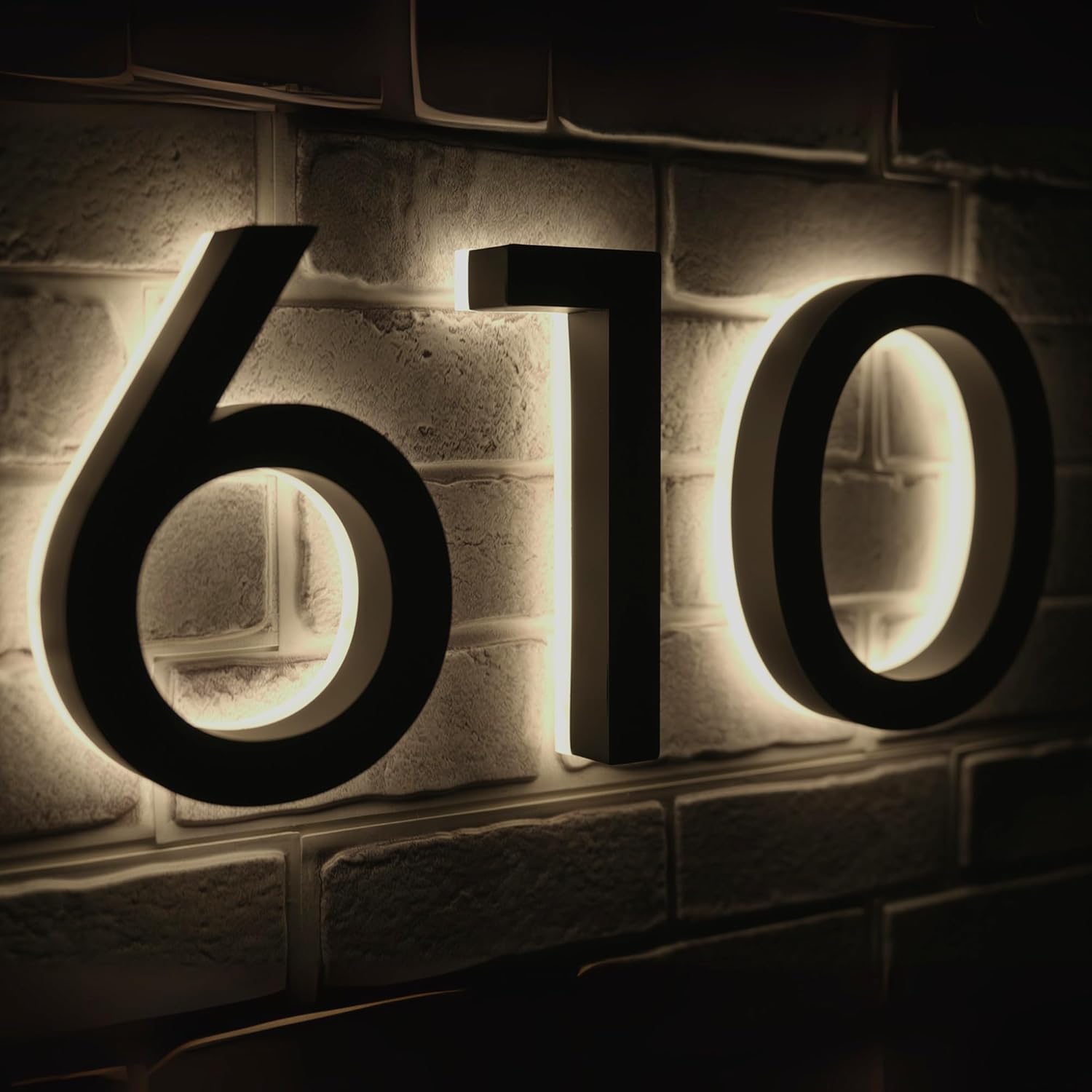 Custom Solar Address Sign – Personalized Backlit House Numbers for Outside, Light Up Numbers, Illuminated & Solar Lighted Numbers for Home & Yard