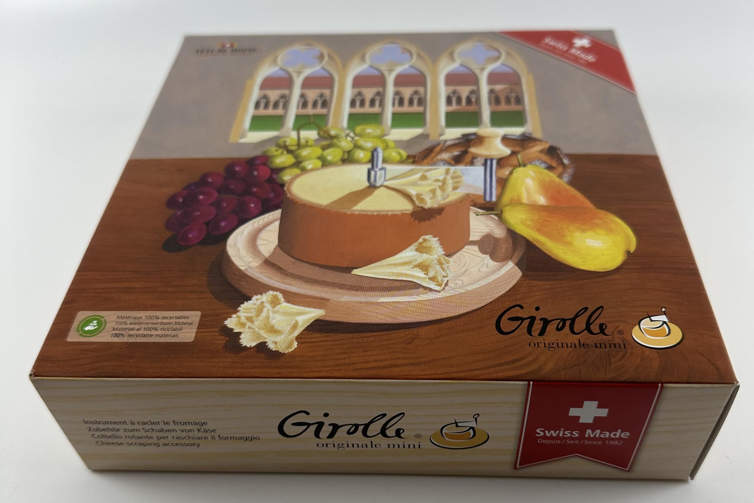 ORIGINAL LA GIROLLE AHORN-HOLZ KÄSEHOBEL FÜR TETE DE MOINE 1/2 Laib + CHOCOFLEUR SCHOKOLADE SWISS MADE