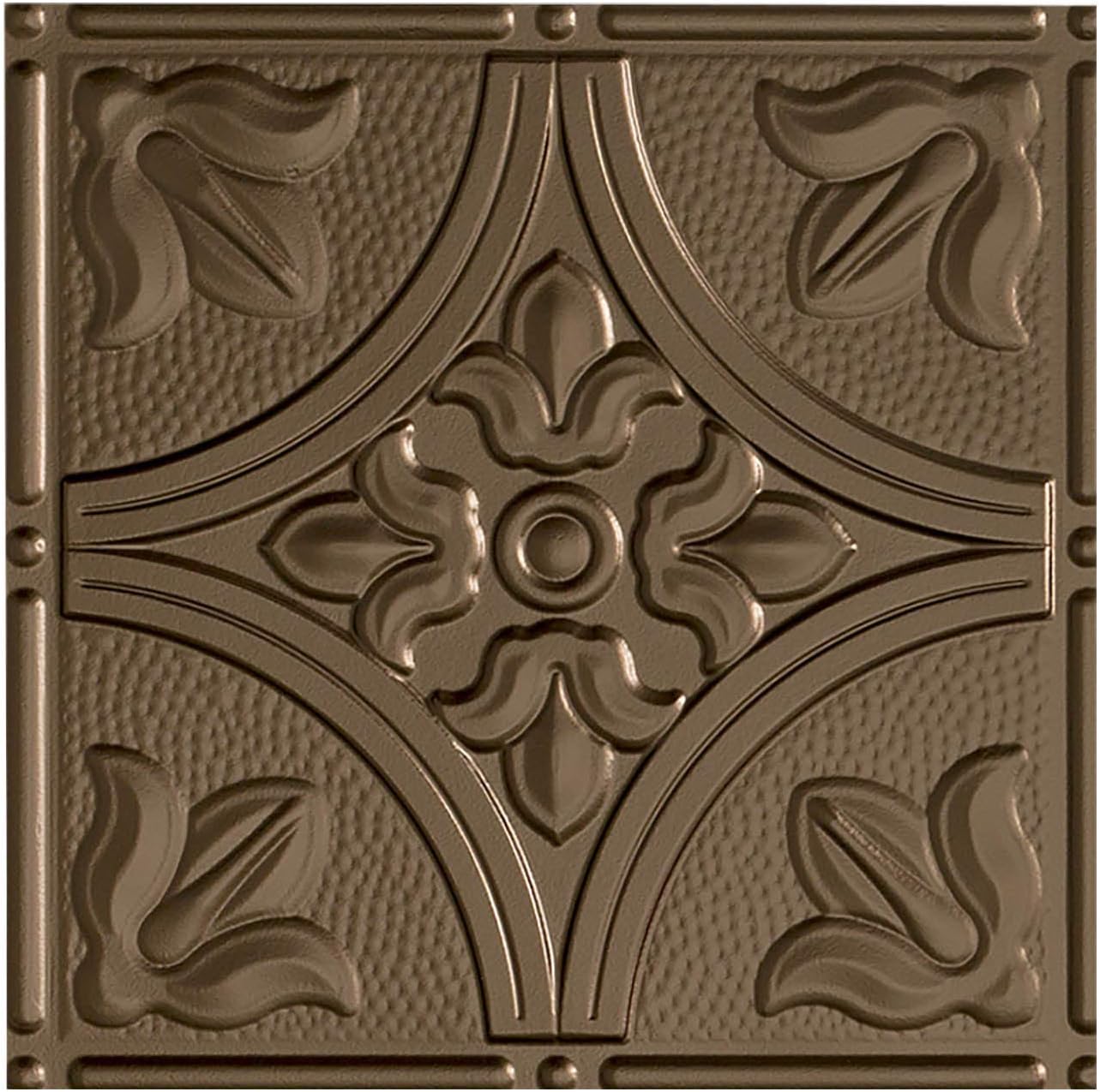 FASÄDE Traditional Style/Pattern 2 Decorative Vinyl Glue Up Ceiling Panel in Argent Bronze (12X12 Inch Sample)