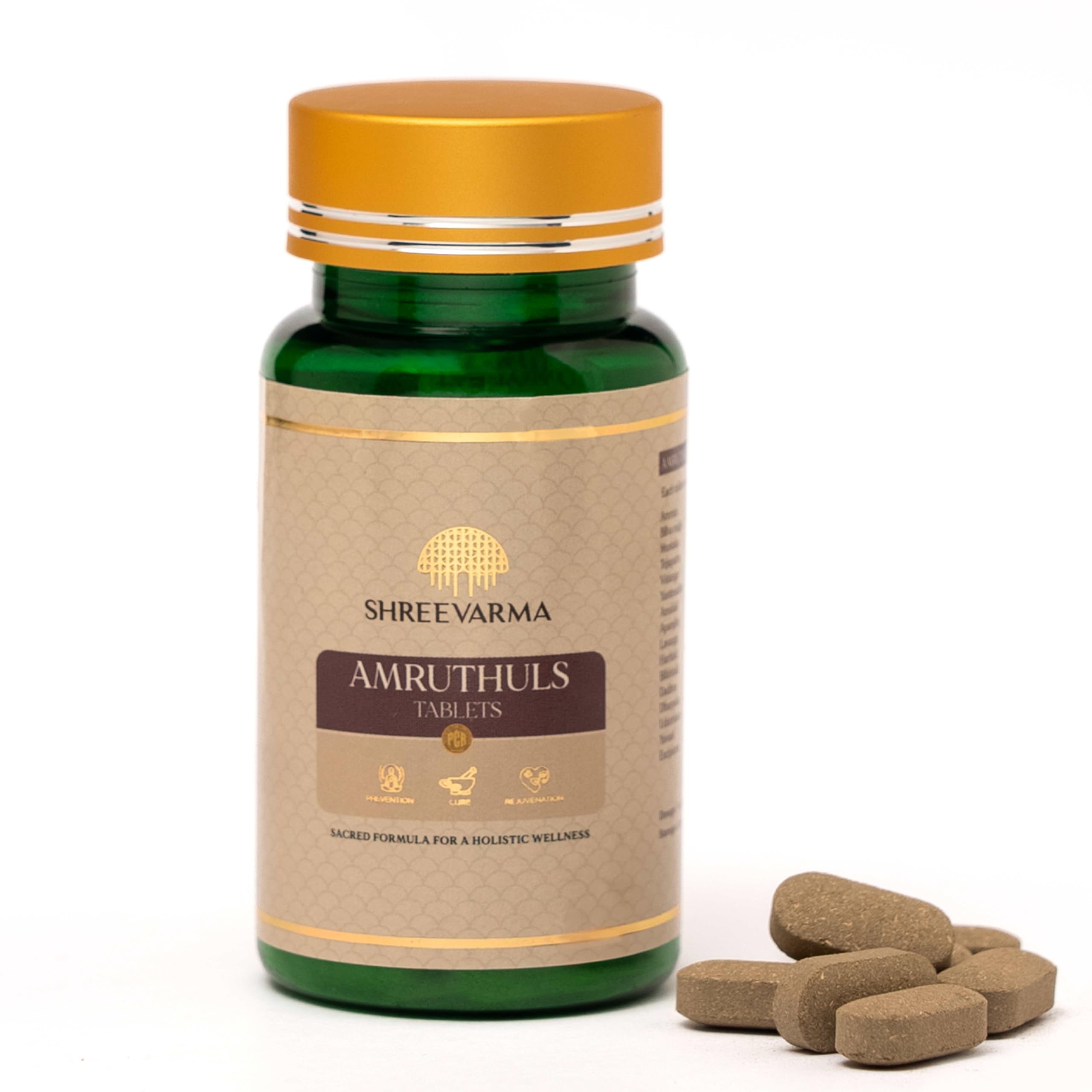 ShreeVarma Amruthuls Tablets | For Better Digestive Health | Relief from Acidity and Constipation | Enhances Pitta Balance - 120 Tablets
