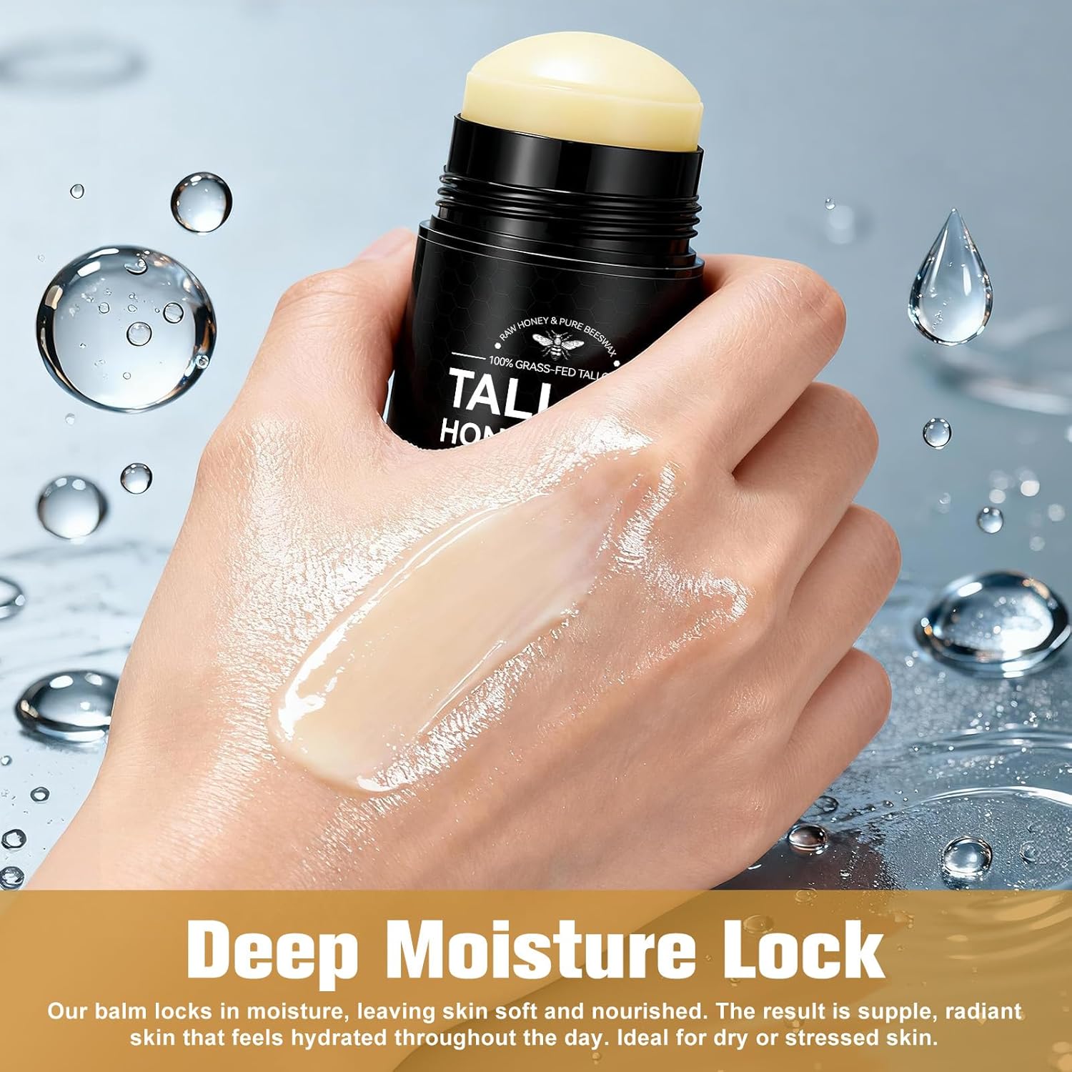 Grass-Fed Beef Tallow&Wild Honey Balm Stick, Organic Beef Tallow for Skin, Honey Balm Stick for Face and Body, Nourishing Moisturizer, Tallow face Moisturizer for Dry and Sensitive Skin,2.6 FLoz/75g - Image 7