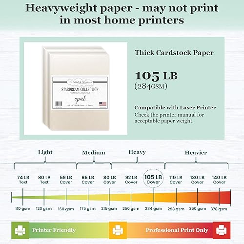 Miniatura 4 de Cardstock Warehouse Stardream Opal Ivory - 8.5 x 11 pulgadas - 105 libras  10.02 ozm de papel de cartulina perlado de alta calidad, 25 hojas