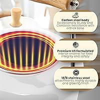 Vista 3 de Chantal SVEN - Tetera silbante esmaltada sobre acero con mango de madera natural, 1.4 cuartos de galón (negro 2)