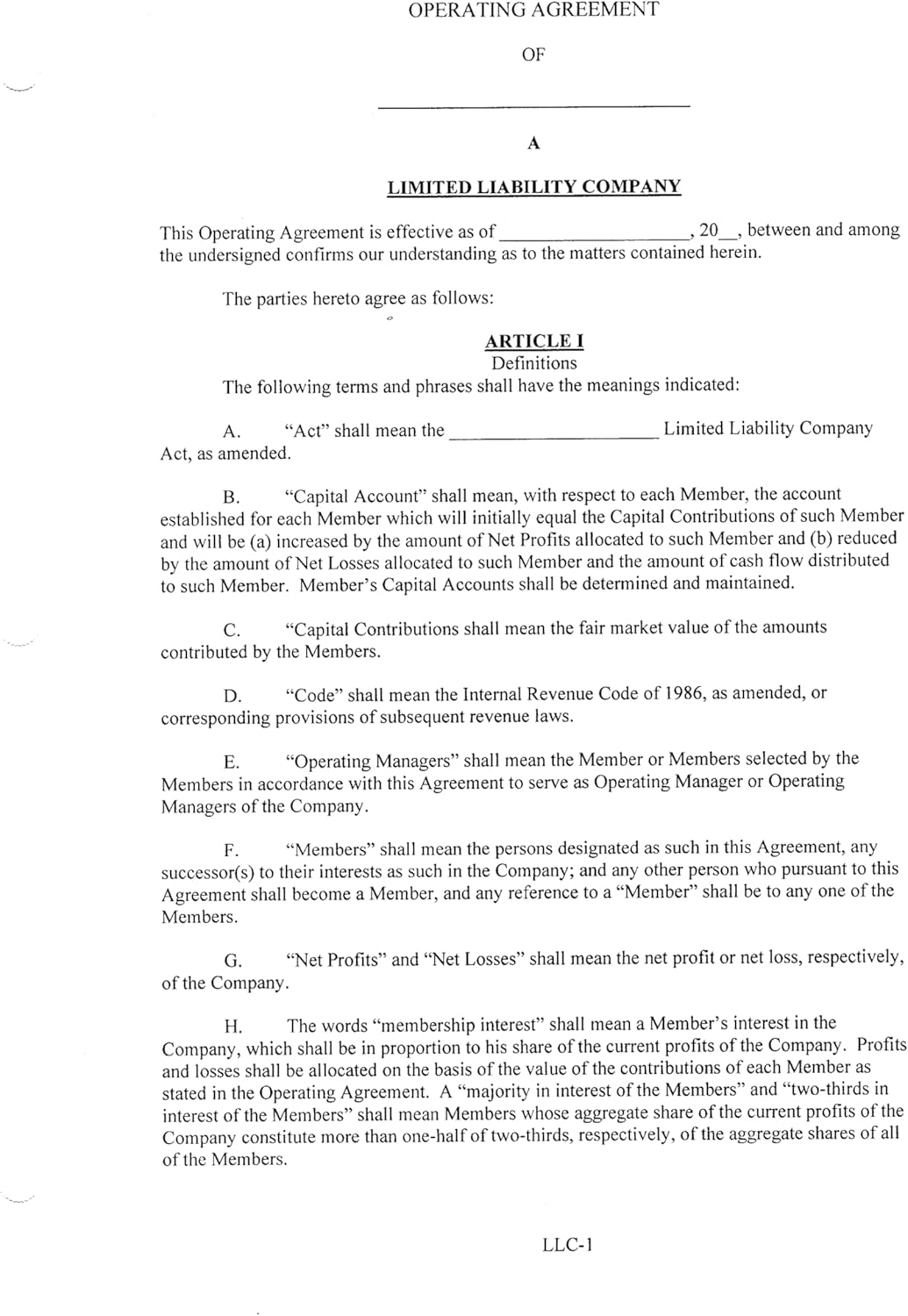 LLC Kit (Black) - Binder, Slipcase, Operating Agreement, Membership Certificates & Customizable Index Tabs