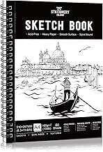 STATIONERY ISLAND Sketchbook Spiral Bound 60 Sheets A4 160gsm Premium Drawing Paper for Sketching, Drawing & Painting Sketch Pad Art Book for Pencils, Charcoal