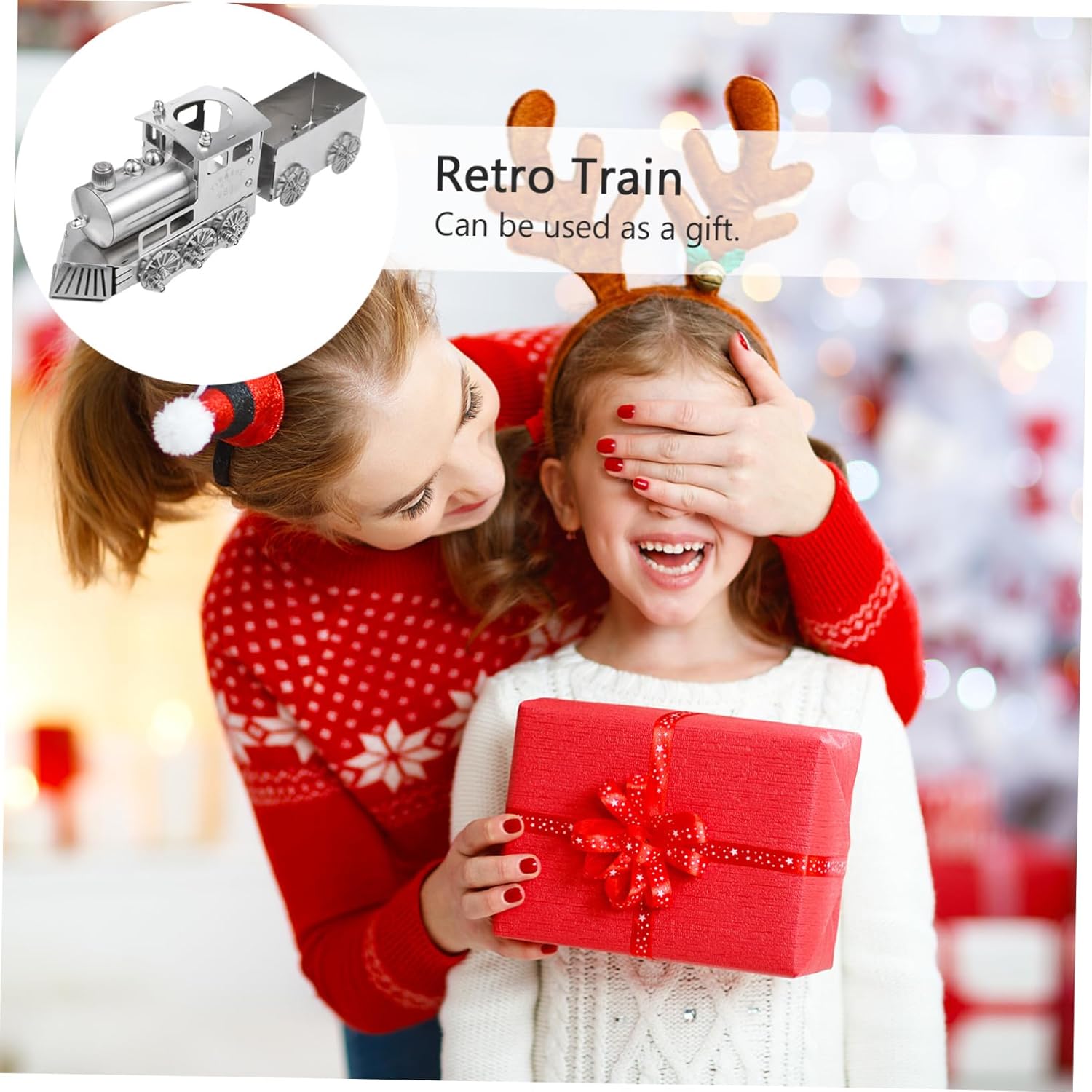 1set Steam Locomotive Model Train Decor for Boys and Girls Room Table Ornament Carriage Vintage Style Decor Great Housewarming for Train Enthusiasts