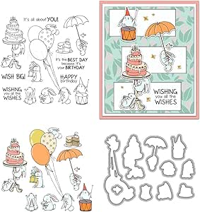Easter Bunny Girl Clear Stamps & Die Cuts Set - Card Making & Scrapbook Supplies