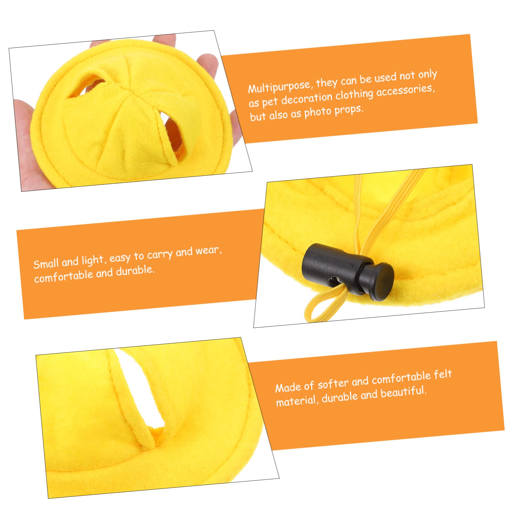 HEMOTON Mini Chapeau pour Lapin de Compagnie Jaune, Accessoire Léger en Tissu, Taille Unique, Adapté aux Fêtes et Séances Photo, pour Petits Animaux de Compagnie