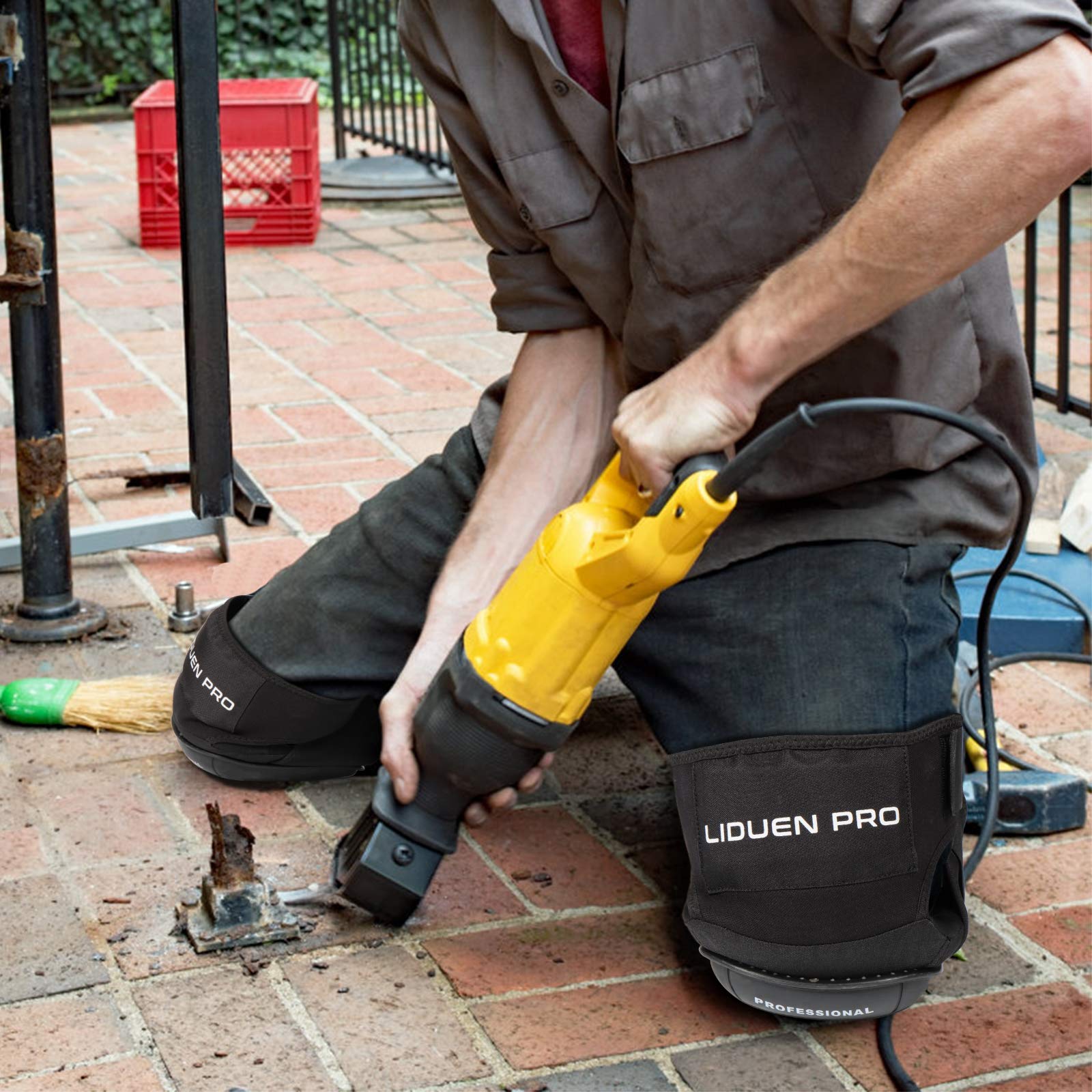 Knee Pads for Work- Heavy Duty Gel Knee Pads with High Density Foam Padding and Strong Stretchable Straps for Construction, Flooring Gardening, Cleaning and Garage
