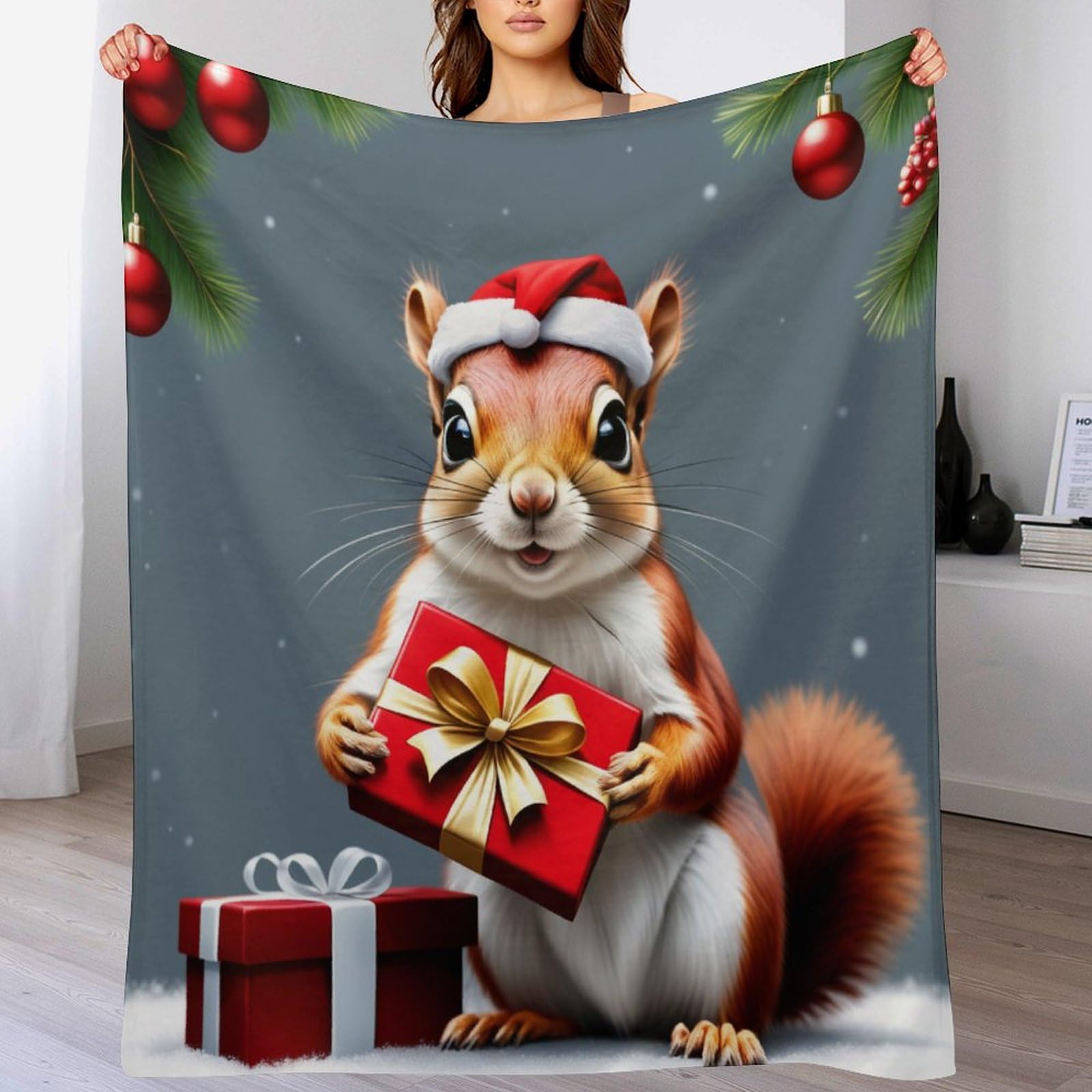 Manta de ardilla de franela como regalo infantil 100x130 cm
