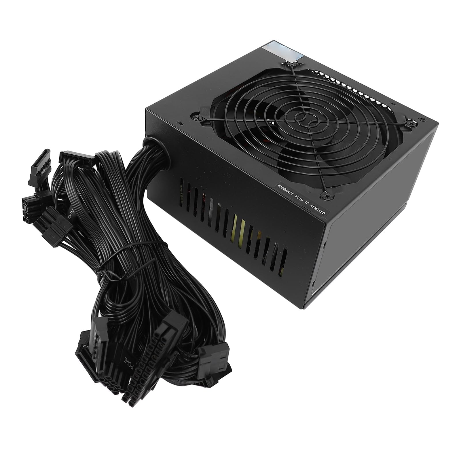 PUSOKEI Alimentatore da Gioco da 600 W per Desktop ATX |Alimentatore per Computer Dual Core con Ventola Nera da 12 Cm, Supporta il