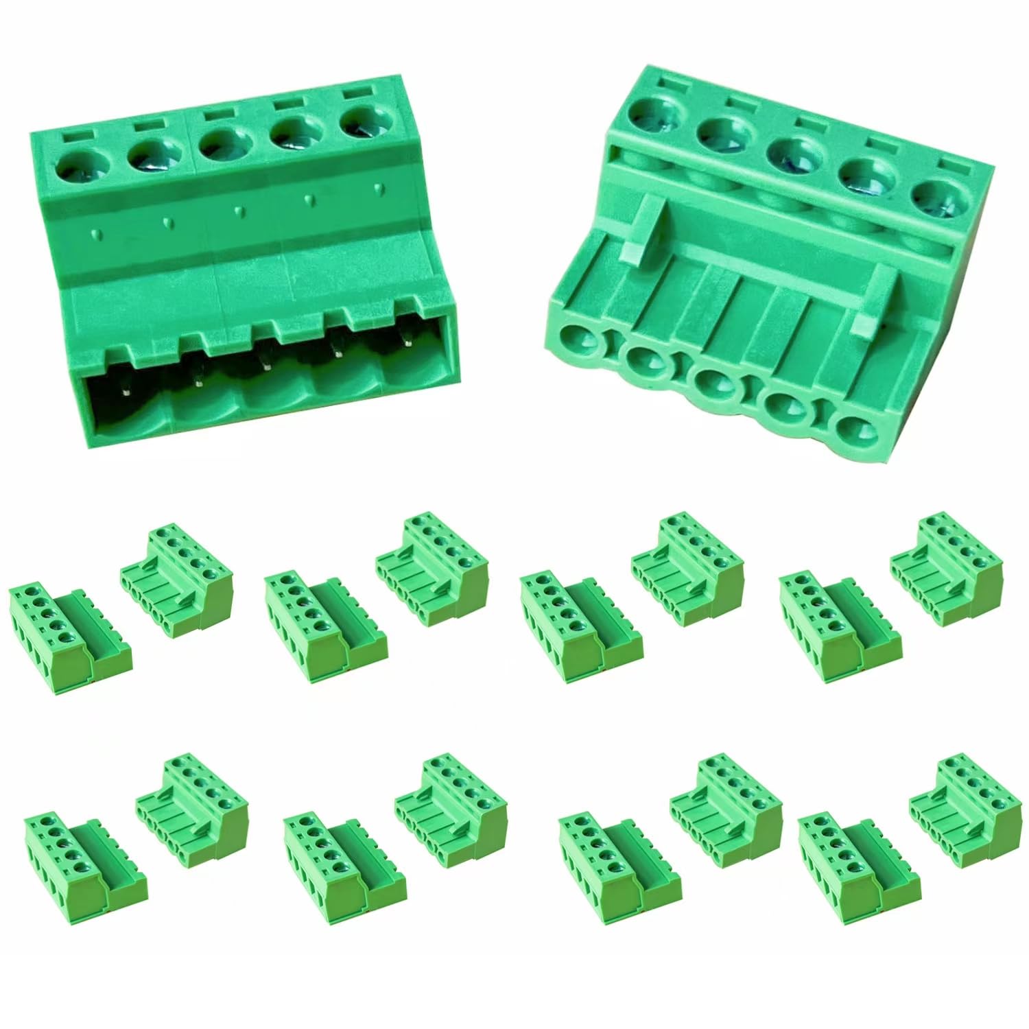 Bloque de terminales de tornillo de 5 pines para cable de 12-28 AWG con conexión tipo Phoenix 8