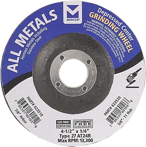 Miniatura 102 de 620190 Muela abrasiva de uso general tipo 27 para metales ferrosos, 9 "x 1/4" x 5/8"-11 (paquete de 10) a24s (10),a24u (10),A24s (15),A24s (20),A24S