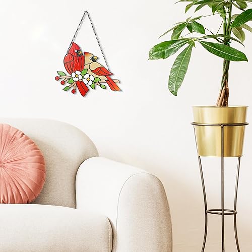 Miniatura 10 de Tuitessine Atrapasoles de flores silvestres coloridas flores para colgar en la pared, adorno para colgar en la pared, panel de vidrio pintado a mano