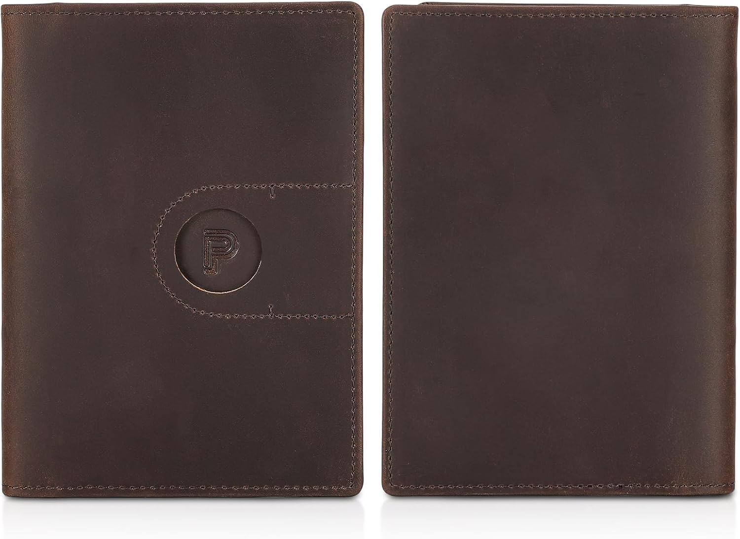 Polare Slim RFID Blocking Leather Passport Holder Travel Bifold Wallet For Men (Dark Brown with AirTag Slot-B) - Image 9