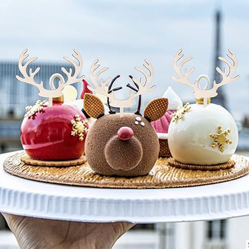 Vista 111 de Rsstarxi Paquete de 30 adornos navideños para cupcakes de hombre de jengibre con purpurina para baby shower, decoración para temática de Feliz