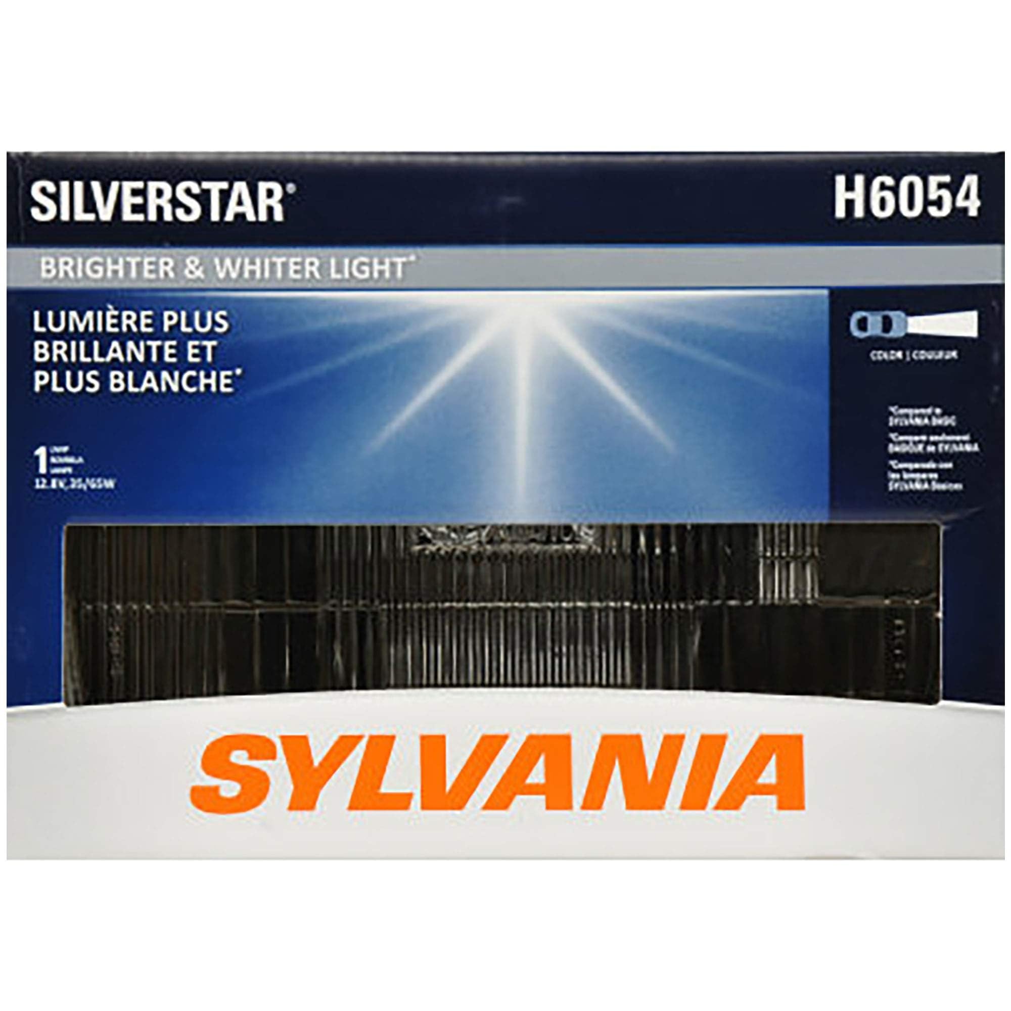 H6054 SilverStar Sealed Beam Headlight - High Performance Halogen Headlight Replacement (142x200), Brighter & Whiter Light for Added Clarity Downroad and Sideroad, (Contains 1 Bulb)