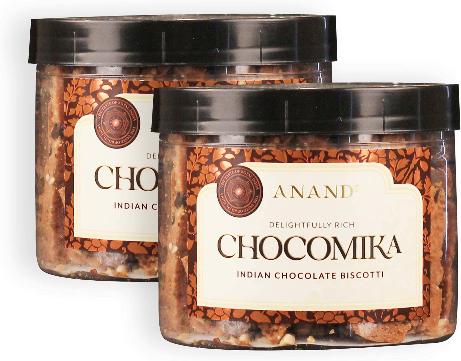 Anand Indian Biscotti Classic Flavour Pure Butter Biscotti Cookies, Baked, Crunchy & Tasty Gourmet Snacks 225g (Chocolate, Pack of 2 (450 gm))