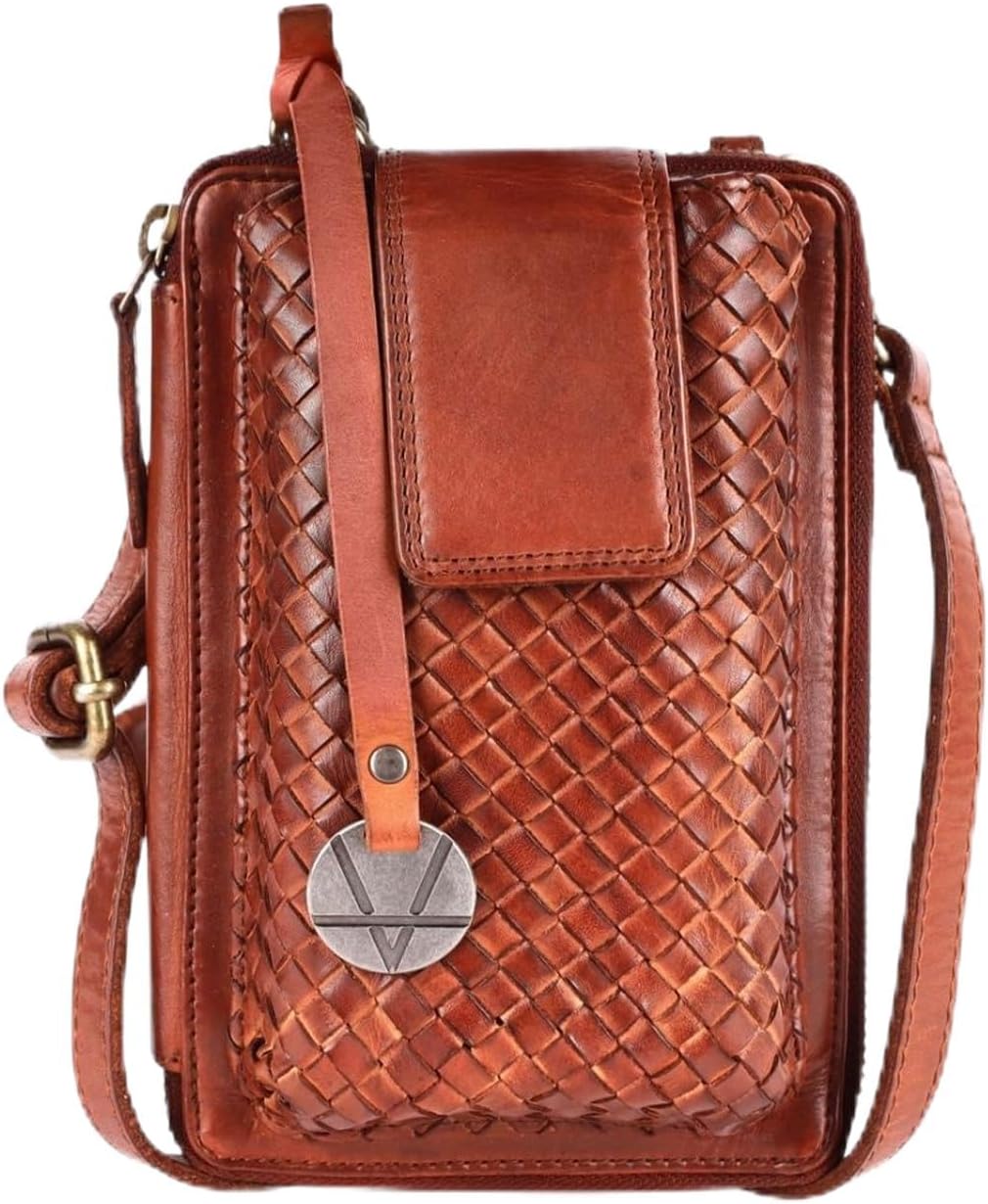 Genuine Leather Small Leather Crossbody Bags For Women Cell Phone Purse With Adjustable & Detachable Strap