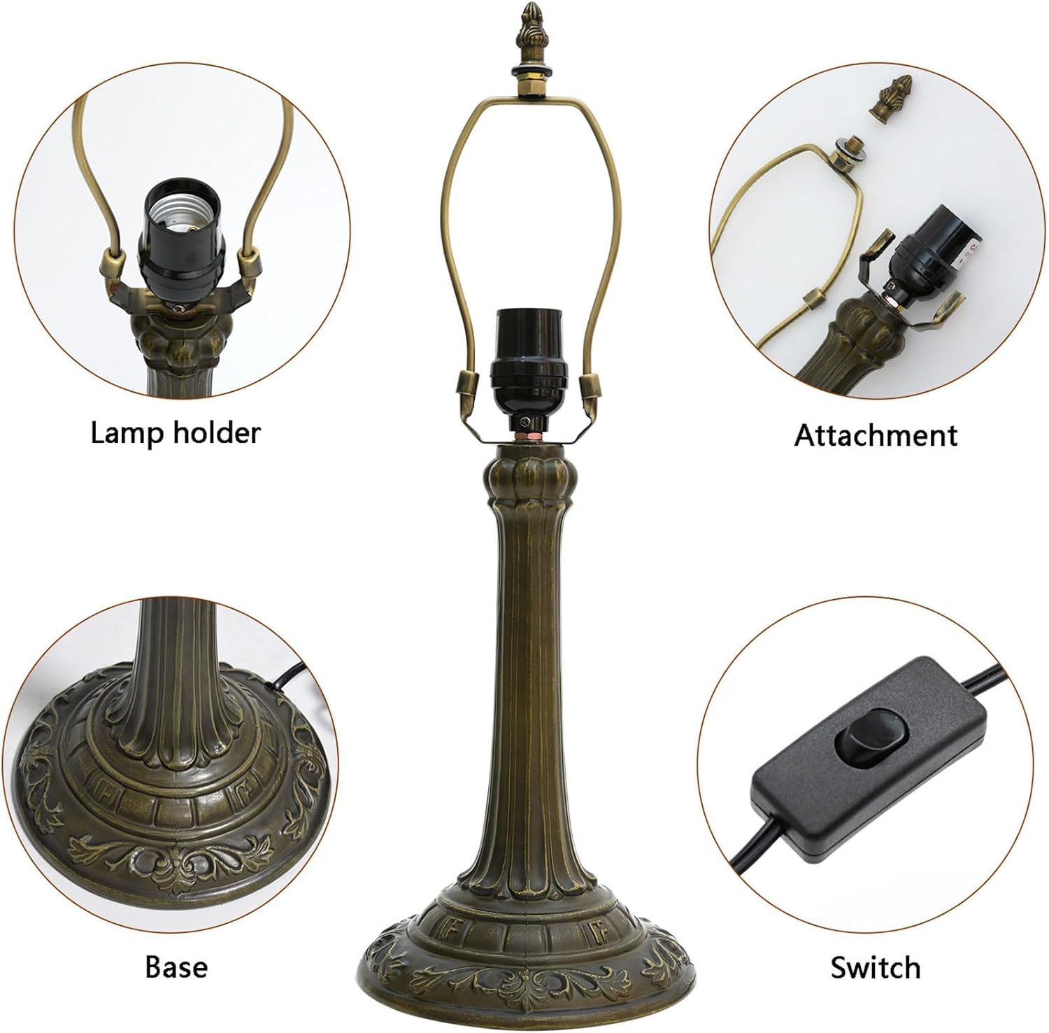 Lampa w stylu Tiffany'ego Witraż w stylu ważki Lampka nocna na biurko Lampka do czytania Wystrój Kochanka Dziewczyna Szafka nocna Sypialnia Salon Biuro w domu Komoda na biurko W12XH19 cali (i)