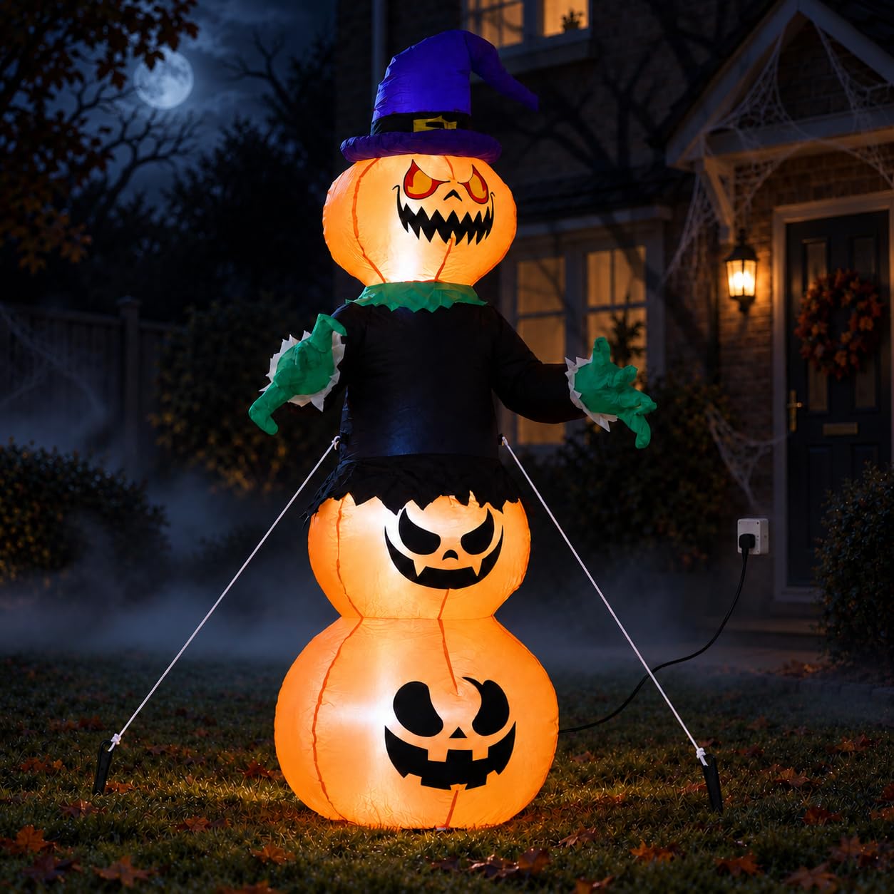 Marco Paul 6ft Halloween Inflatables Outdoor Decoration Giant Pumpkin Stack