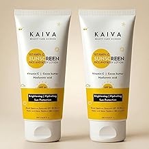 KAIVA Sunscreen SPF 50 PA++++ Ultra-Light SPF50 for oily skin & Acne Prone Skin, Matte Finish, Sunscreen lotion for Body & Face (Pack of 2)