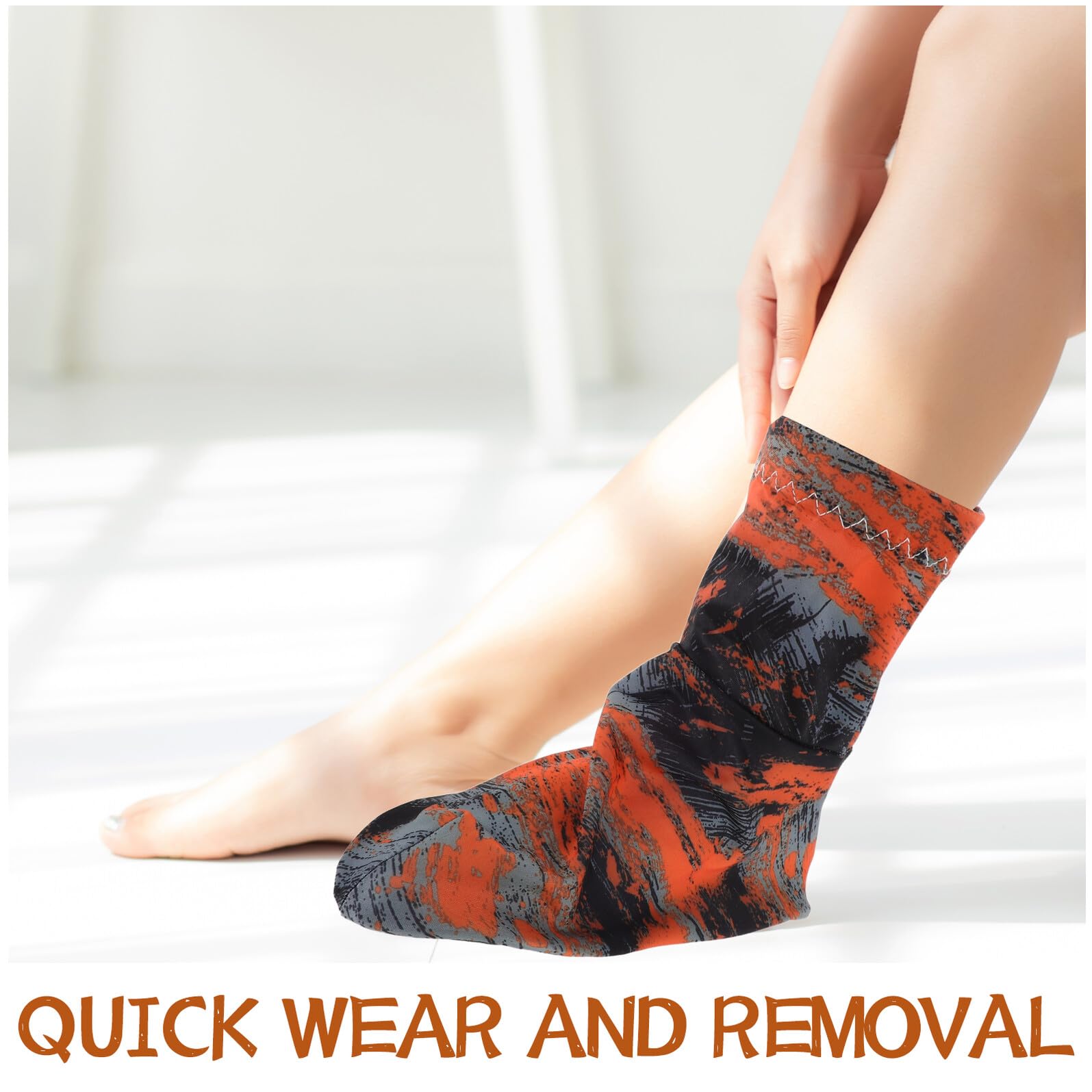 ULTECHNOVO Guêtres de Randonnée Légères et Respirantes Orange L, Couvre-Chaussures Imperméable Anti-Sable Unisexes, Protection Extérieure pour Marche, Trekking Désert et Cyclisme