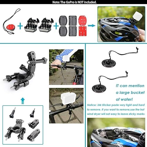 Miniatura 5 de Navitech Kit combinado de accesorios para cámara de acción 50 en 1 con funda EVA, compatible con cámara de acción Surfola SF530 4K