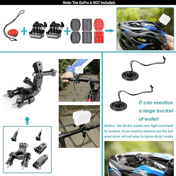 Navitech 50-in-1 Action Camera Accessories Combo KIt with EVA Case Compatible with HTKJ Original Mini Ultra 4K HD1080P WiFi DV Action Sports Camera Waterproof Camcorder