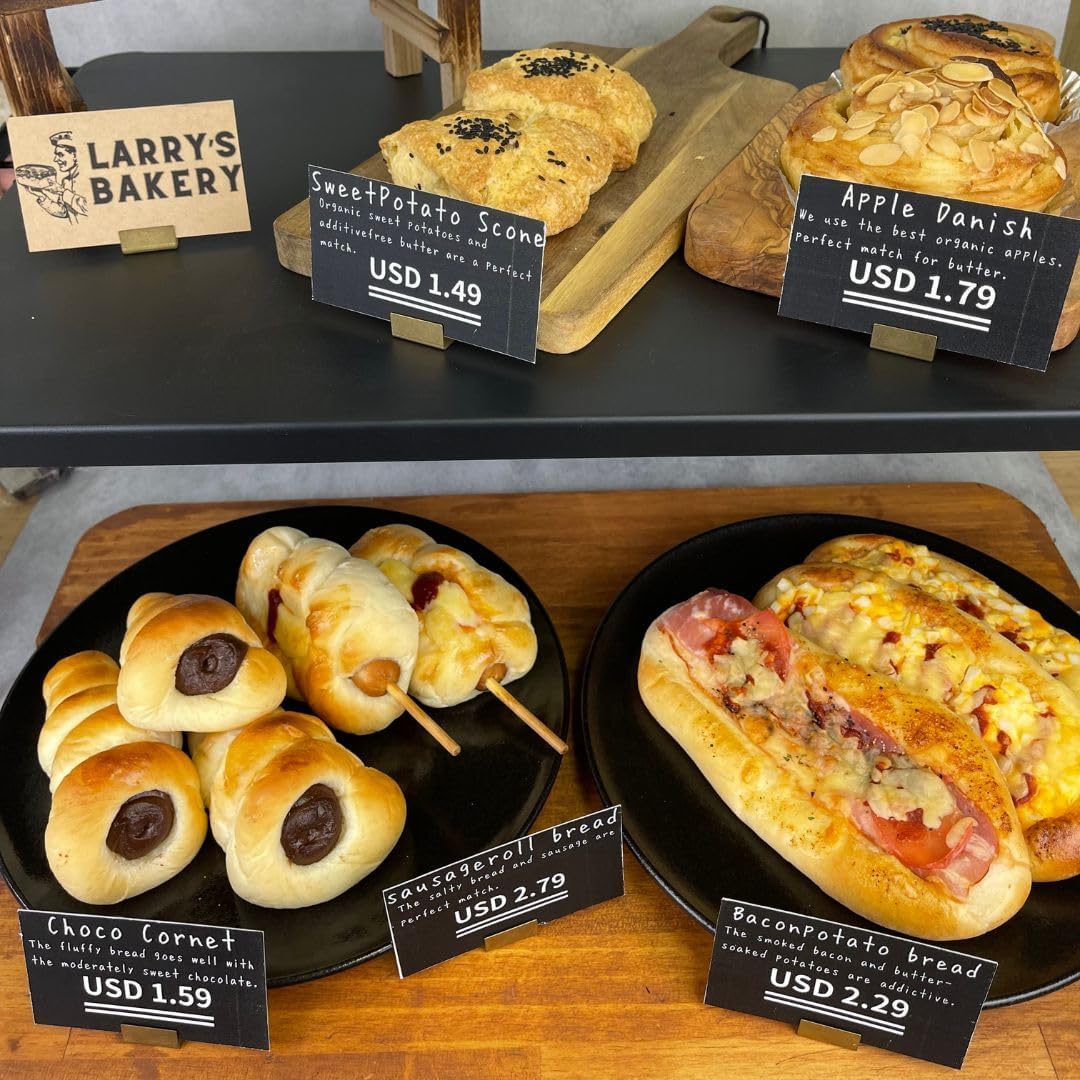 B-Faith Place Card Holders Gold Brass 20Pcs Regular size Vintage Finish Table Card Holder Antique Small Table Card Stands Memo Price Tags Reception Party Photo