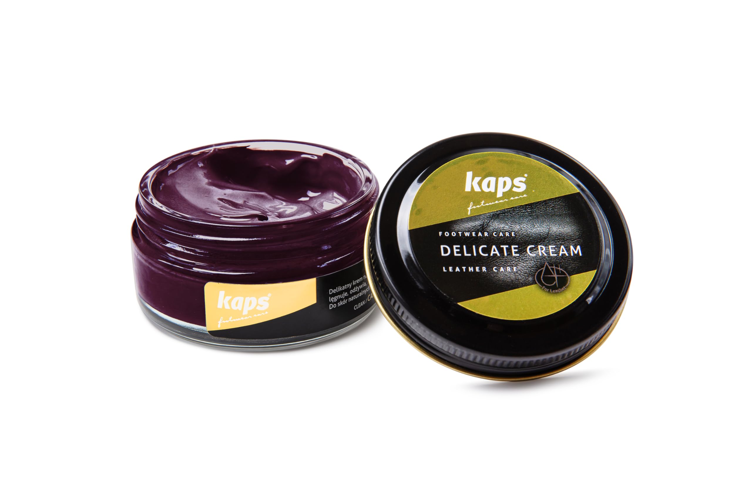 Kaps Crema para El Cuidado del Calzado, Cuidado Intensivo Y Nutritivo del Cuero, Delicate, 70 Colores