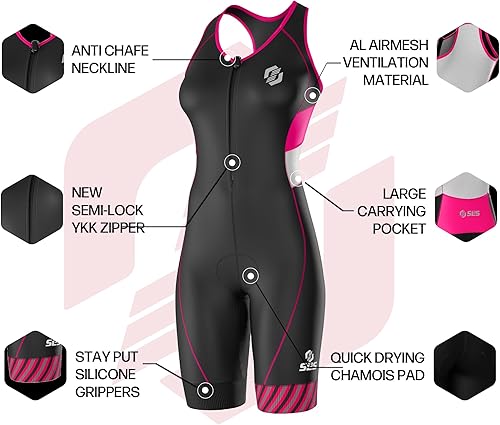 Miniatura 2 de SLS3 Traje de triatlón para mujer, traje de triatlón para mujer, traje de triatlón, ajuste atlético delgado FX (sin brasier de estantería)