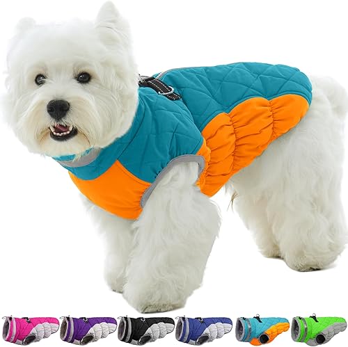 Miniatura 19 de Chaqueta de invierno para perro, acogedora y reflectante, impermeable, resistente al viento, cálida prenda para mascotas, cómoda ropa de forro polar