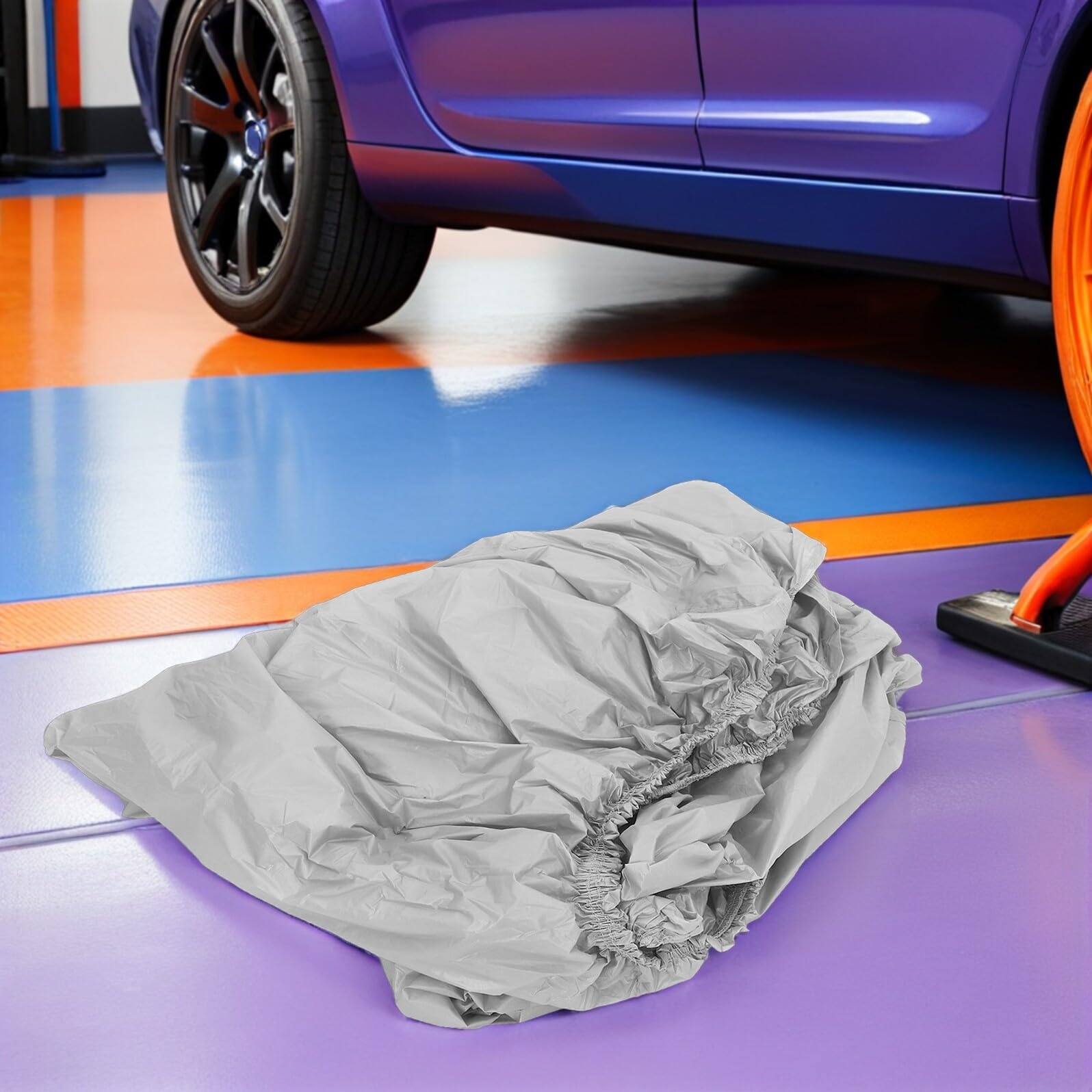 Copertura Auto in Peva per Vacanze Estive, Protezione Sole e Umidità per Esterno, Copertura Auto Argento Taglia M