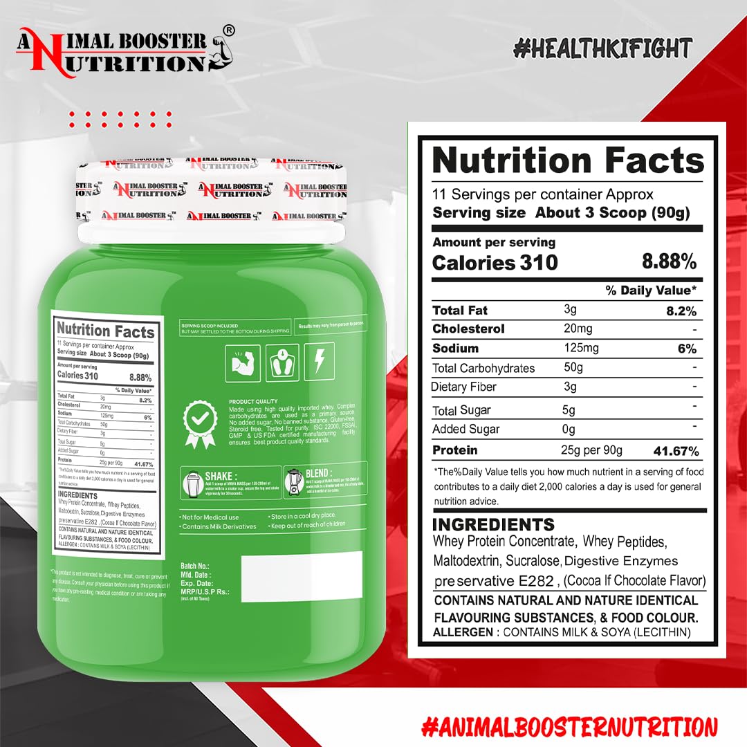 Buy Now Animal Booster Nutrition Maha Mass Gainer, 25 Gram Of Protei...