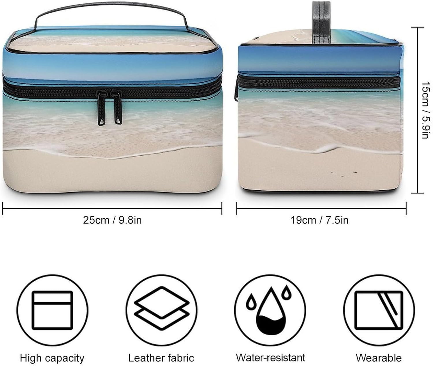 Beach Clear Sea Sand Travel Makeup Bag Cosmetic Bag Toiletry Bags image 2