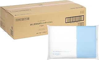 by Amazon 水に流せるポケットティッシュ FSC認証紙 20枚(10組)×200個入【ケース販売】