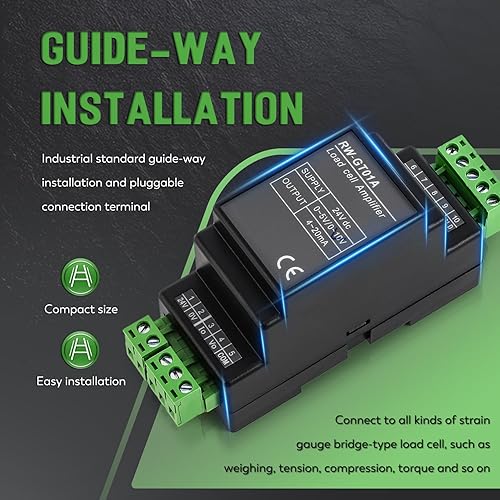Miniatura 3 de CGOLDENWALL RW-GT01A DIN Rail - Transductor transmisor con sensor de célula de carga montable (salida señal 0-10V)