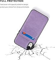 Vista 6 de KIHUWEY Funda compatible con iPhone XR con soporte para tarjeta de crédito, cierre magnético de cuero de alta calidad, resistente funda protectora