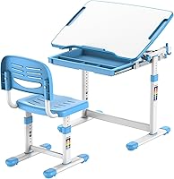Vista 11 de Mount-It! Juego de escritorio y silla para niños, altura ajustable resistente, escritorio para niñas, escritorio de estudio y sillas para niños
