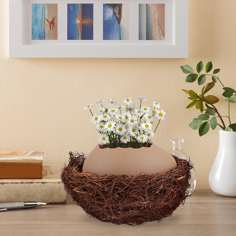 Amazon.co.jp: Kichvoe 1 セット ダチョウの卵殻の花瓶 セラミック